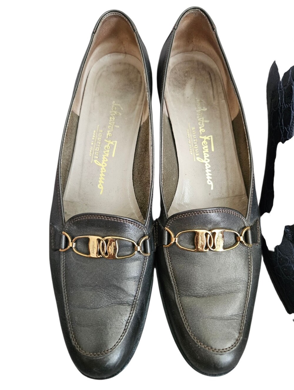Lot Of Three Pair Of Vintage Salvatore Ferragamo Leather Sz 8 4A Loafers Classic - Picture 3 of 13